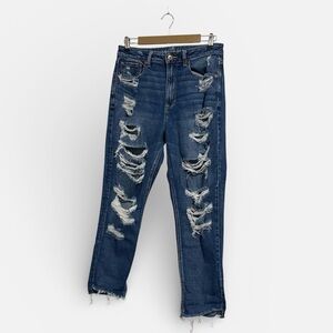 American Eagle Outfitters Ripped Blue Mom Jeans